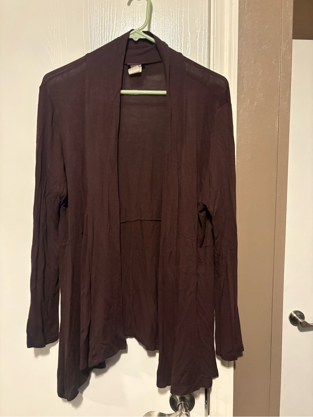 Open Front Brown Lightweight Cardigan